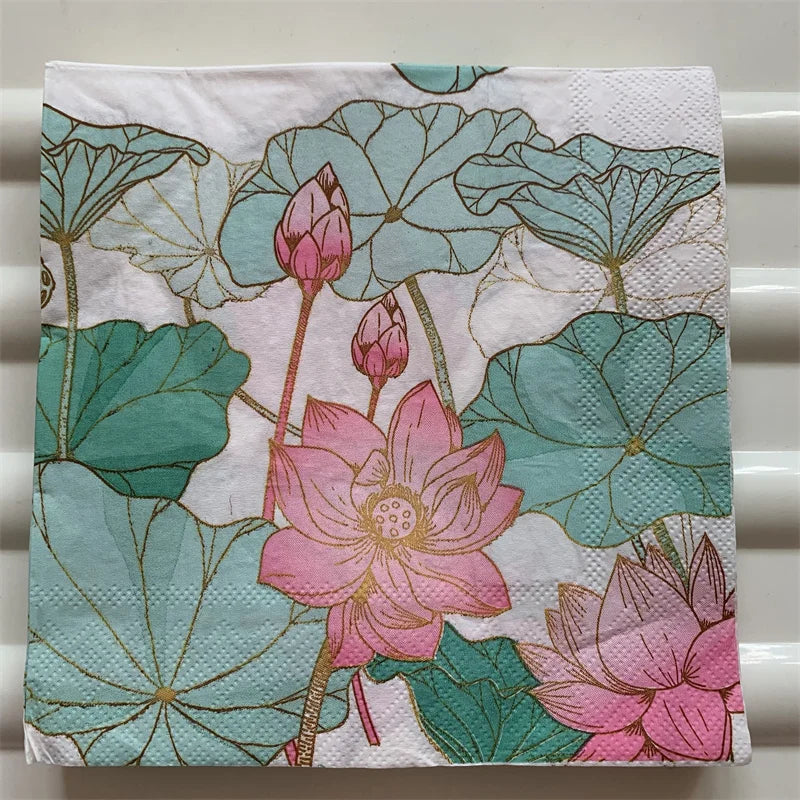 Decoupage-Servilletas de papel de flores, mariposas, 20 unidades