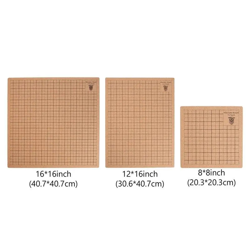 Tablero de macramé, 20,3x20,3 / 30,4x40,6 / 40,6x40,6 cm, 10mm de espesor, rejillas de madera para cordón de macramé, herramienta de fijación de punto
