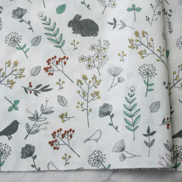 Serie verde, cereza, ciervo, tela de algodón, accesorios de costura, por medio metro 50*160cm