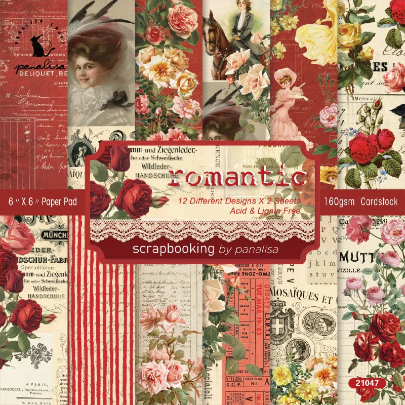 12 hojas de papel para álbum de recortes de 15x15cm