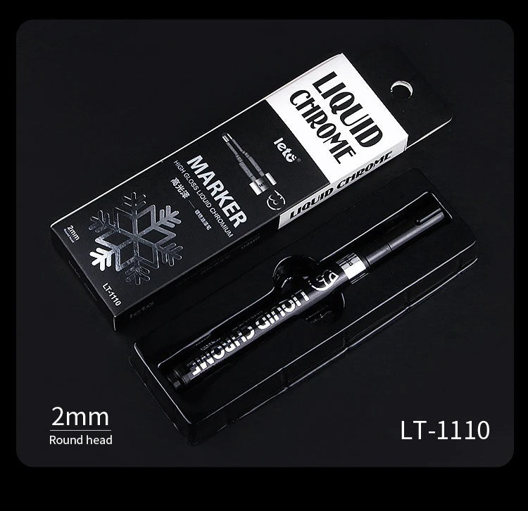 Bolígrafos de pintura espejo, tinta plateada, dorada y otros, punta de escritura de 1/2mm para modelo de Metal, madera, plástico y piedra, 1/6 Uds.