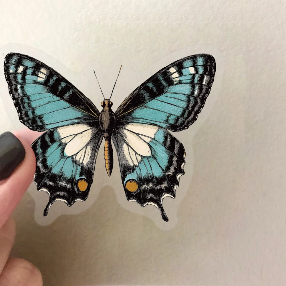 50 Uds. Vintage seta planta mariposa, transparente
