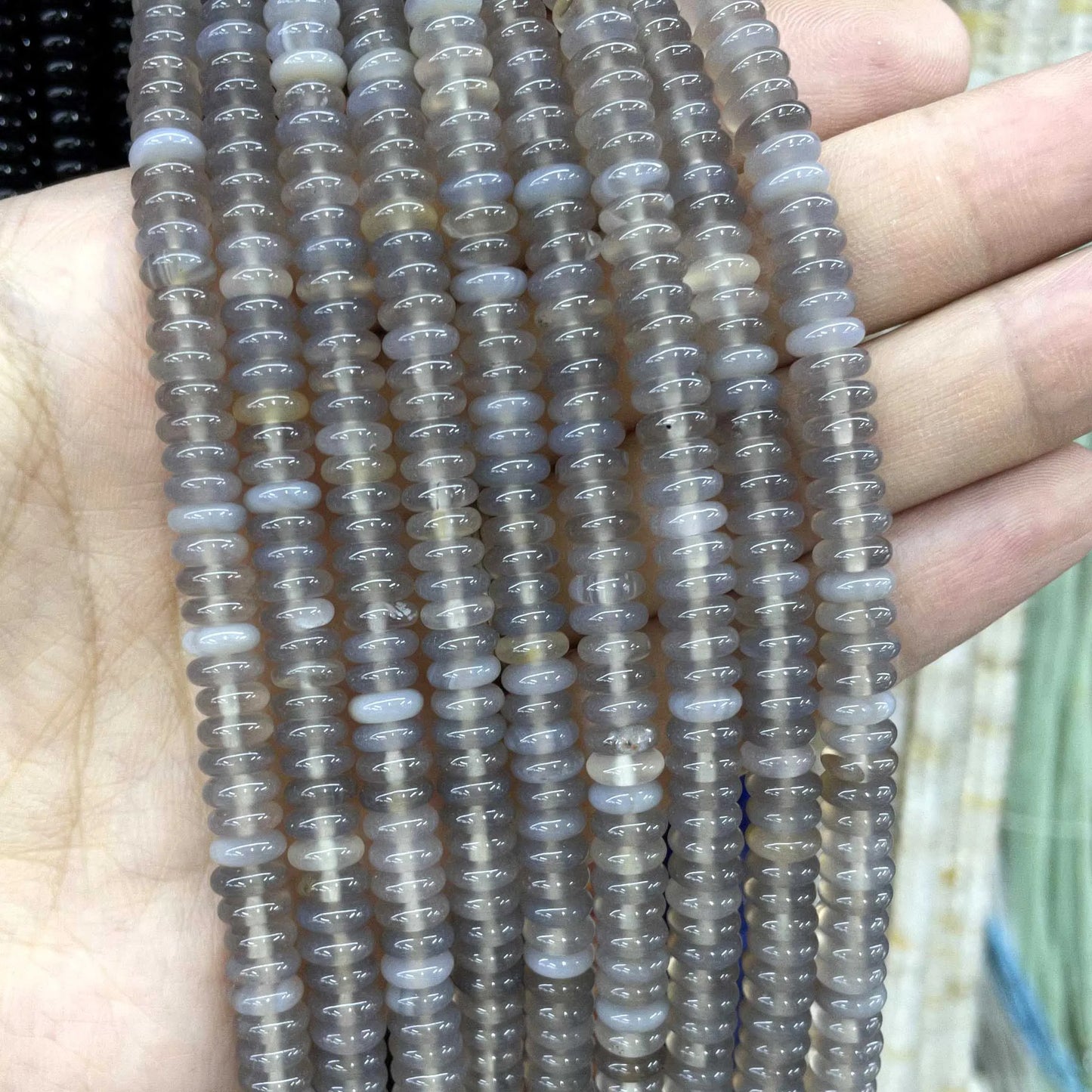 Rondelle de piedra Natural de 2x6mm, turquesas, cuarzo, jaspe, ágatas, mostacillas redondas, planas