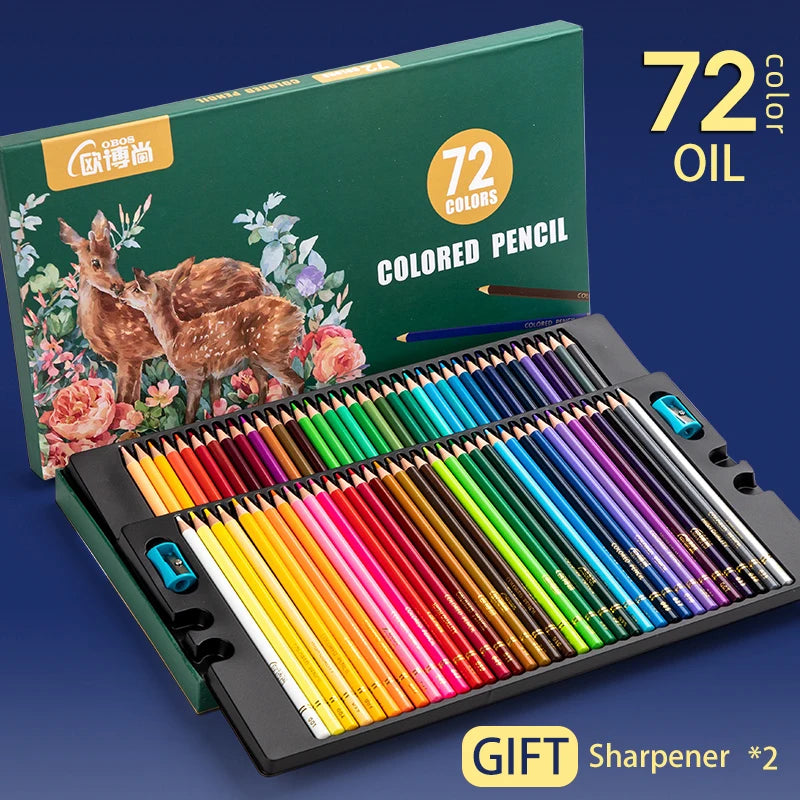 48/72/120/150/200 colores lápices de colores profesionales. juego de dibujo de acuarela de plomo
