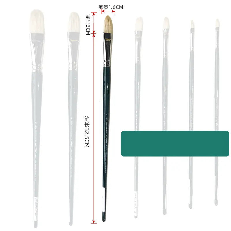 Juego de Pinceles para Óleo Winsor & Newton - Pinceles Planos y en Forma de Abanico, de Cerda de Cerdo