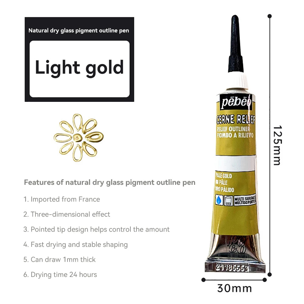 Pinturas acrílicas, pigmentos de vidrio impermeables de ricos colores, tubo para suministros de pintura, 20ml