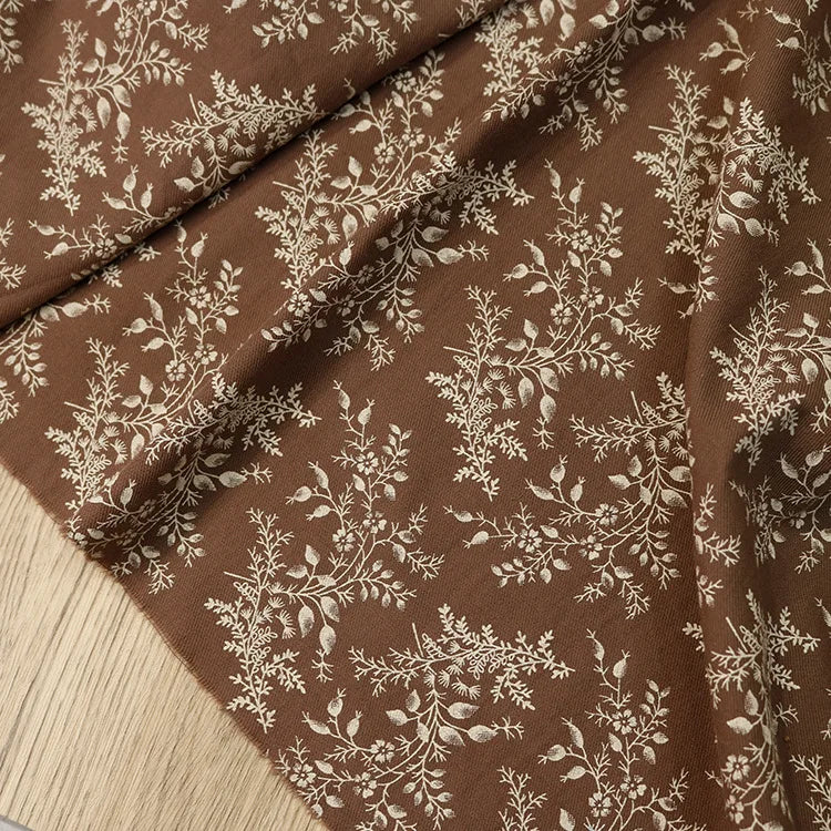 Tela de algodón de 100CM x 150CM con flores frescas y plantas para coser