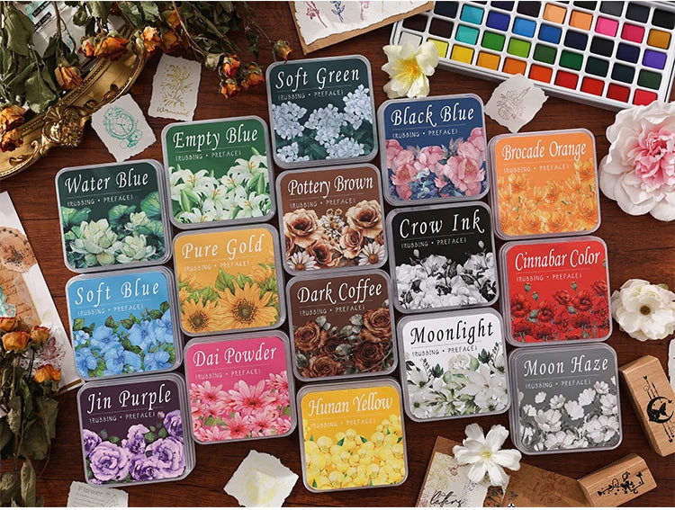 Almohadilla de tinta neutra de algodón ecológico, 16 colores, 1 ud.