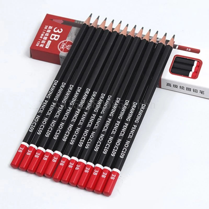 12 unids/caja lápiz de grafito para boceto, dibujo, escritura, 2H HB 2B 3B 3H 4B 5B
