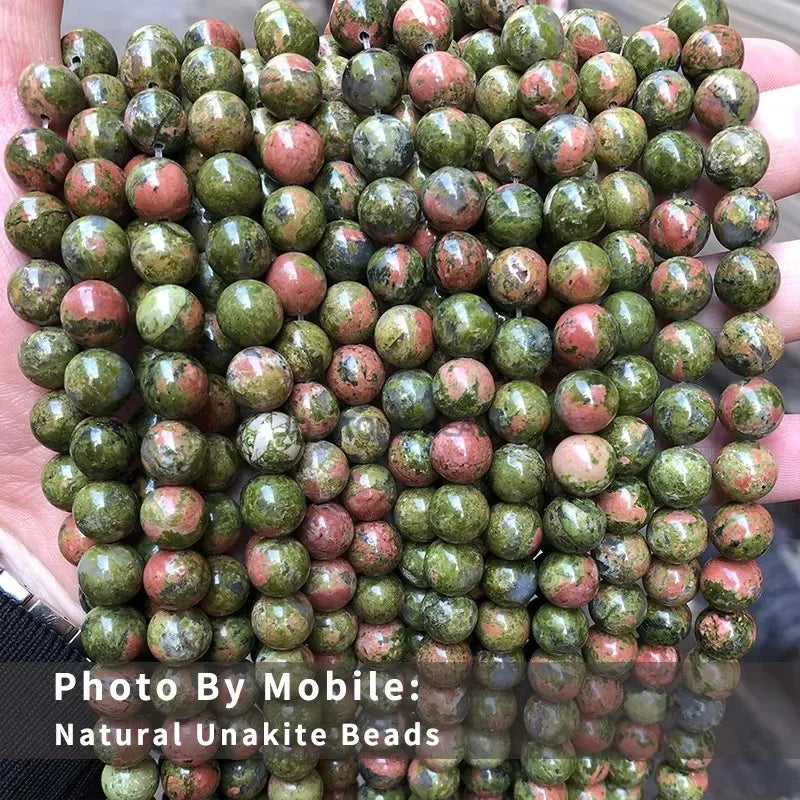 Mostacillas de piedra natural, variedades, redondo de 4, 6, 8, 10 y 12mm