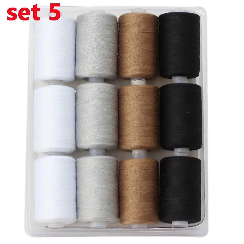 Kit de carretes de hilo de coser de poliéster, para coser a mano y a máquina, 1/10/12 colores