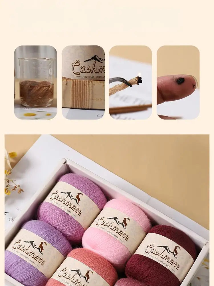 Lana fina pura de Cachemira de 300g, tejido a mano. 6 unidades