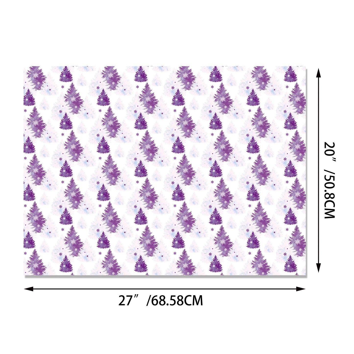 Papel  púrpura, papel de regalo de alta calidad, regalo Navidad, 12 pliegos