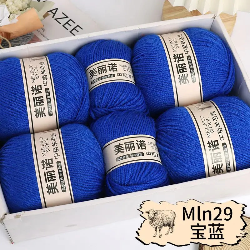 500 g/set de lana merina de 4 capas para tejer a mano