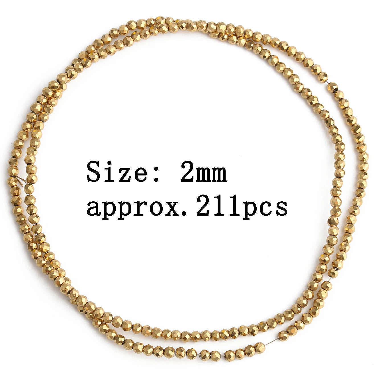 Mostacillas de hematita chapadas en oro Natural para fabricación de joyería