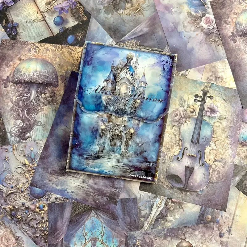 50 hojas de papel Retro para álbum de recortes, papel artesanal de fondo