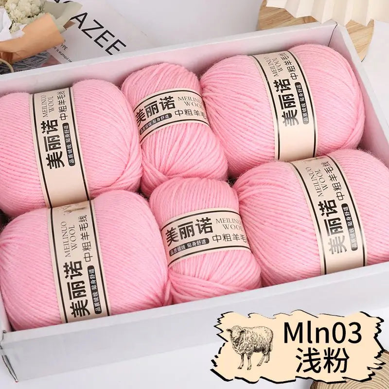 500 g/set de lana merina de 4 capas para tejer a mano