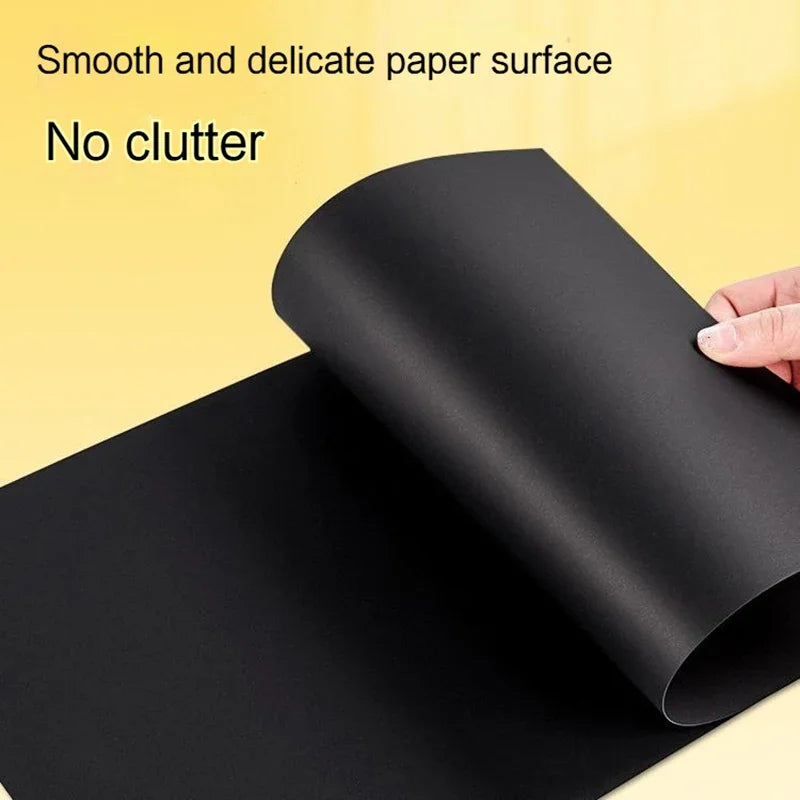 Papel de cartón negro grueso de 180/230/300gsm, papel A4/A5, 20-100 Uds., papel para bocetos de dibujo a mano