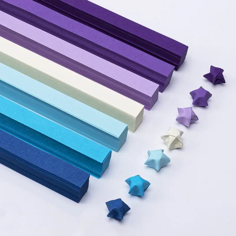 Surtido de papel de Origami de estrella de 540 hojas, estrella colorida de doble cara, manualidades plegables