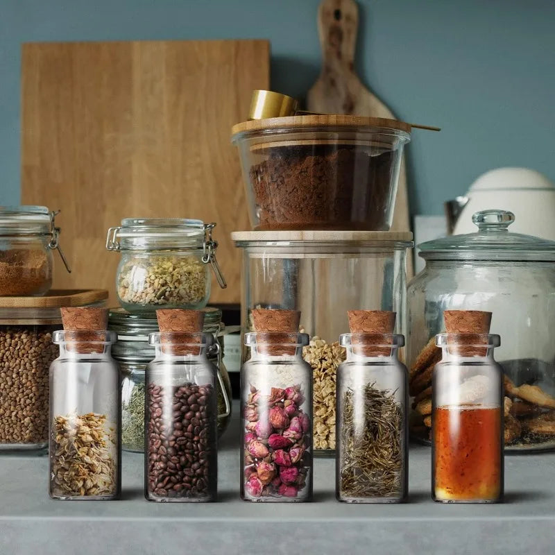 10 Uds 5/7/8/10/12/15/20ml Mini botellas de vidrio con tapones de corcho