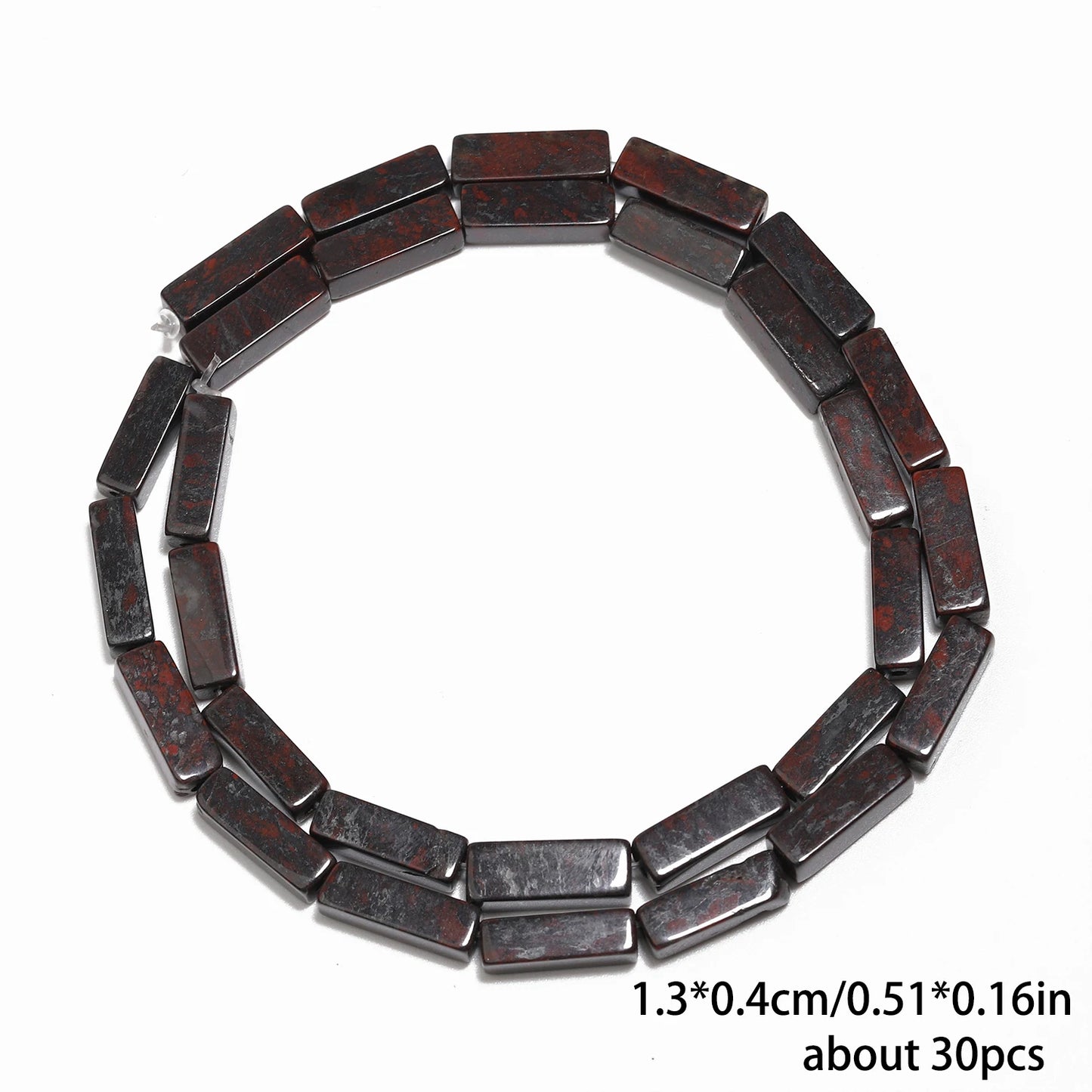 Mostacillas de piedra natural con forma rectangular para fabricación de joyas, 13x4mm, 30 piezas