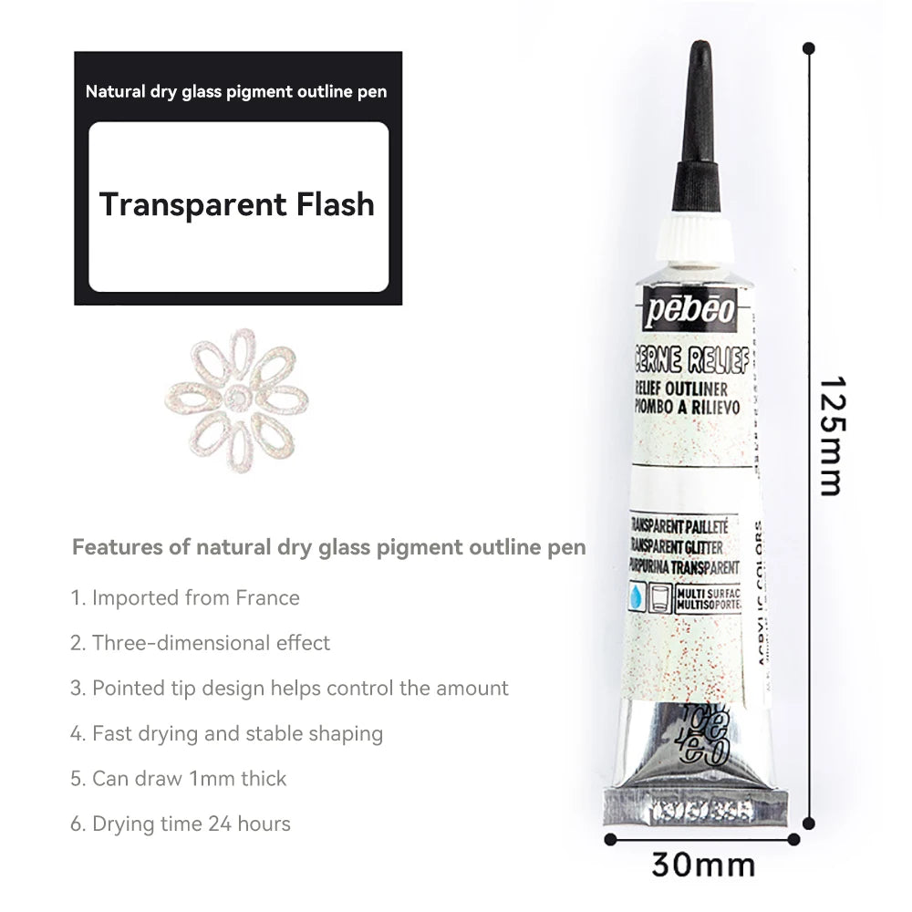 Pinturas acrílicas, pigmentos de vidrio impermeables de ricos colores, tubo para suministros de pintura, 20ml