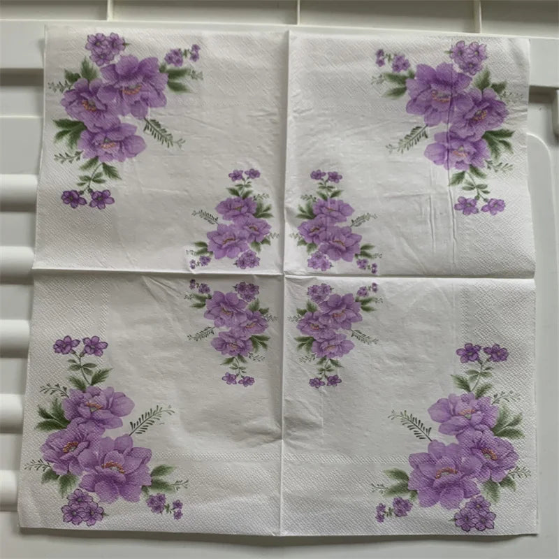 Decoupage-Servilletas de papel de flores, mariposas, 20 unidades