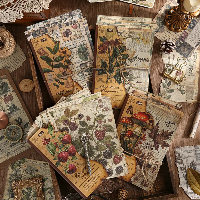 30 Uds. Planificador de papel Vintage, suministros artesanales