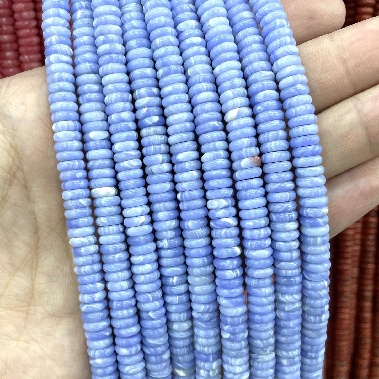 Rondelle de piedra Natural de 2x6mm, turquesas, cuarzo, jaspe, ágatas, mostacillas redondas, planas