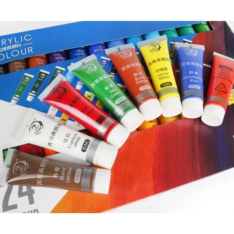 Juego de pinturas acrílicas profesionales de 12/24 colores, de 15ML