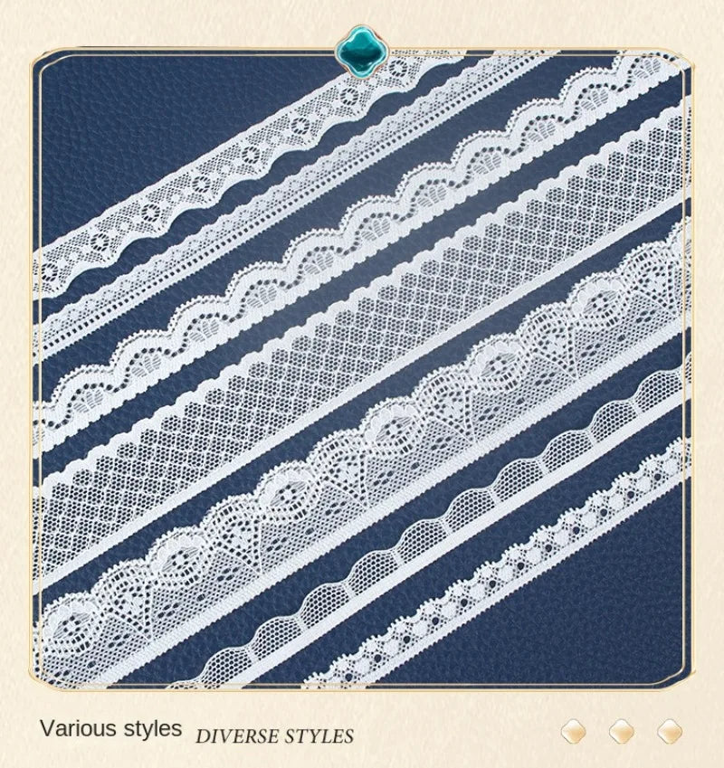 Accesorios de encaje blanco elástico, 1-2cm