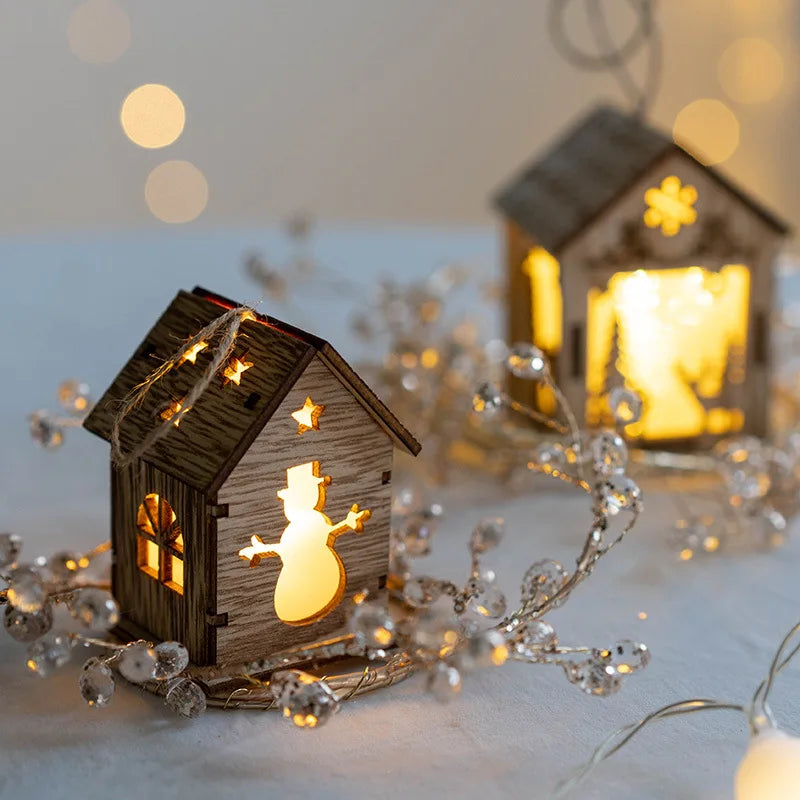 Casa de madera luminosa con Luz LED de Navidad