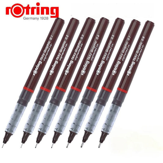 Rotring Tikky-tiralíneas, gráfico Pigma Micron, plumas finas, bolígrafo de dibujo de tinta suave, delineador fino para bocetos