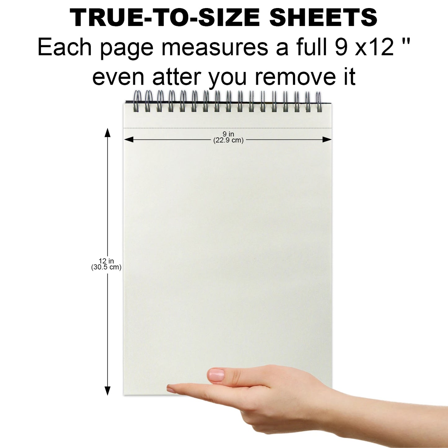 Cuaderno de bocetos de 9 "x 12", bloc de bocetos encuadernado en espiral superior, 100 hojas de papel de dibujo de 68 libras/100 g/m2, 1 paquete