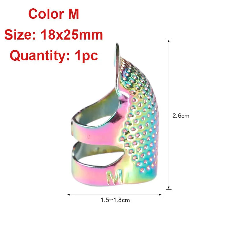 Dedal de costura, protector de metal ajustable para proteger los dedos, accesorios para herramientas de costura, 1 ud.