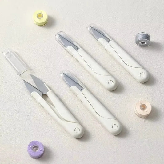 Tijeras de resorte para costura en forma de U, con tapa, de acero inoxidable, 1 unid.