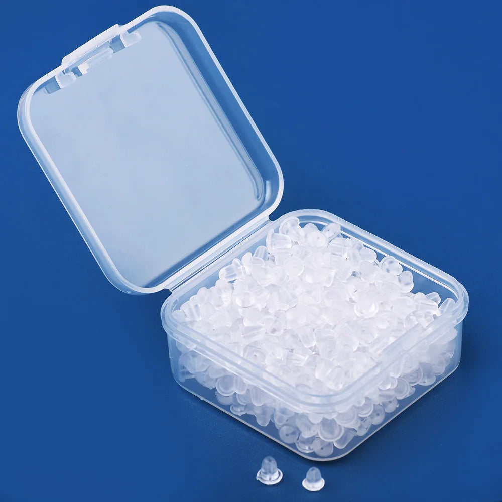 500 a 2000 Uds. Tapones de goma traseros para pendientes, de silicona, redondos