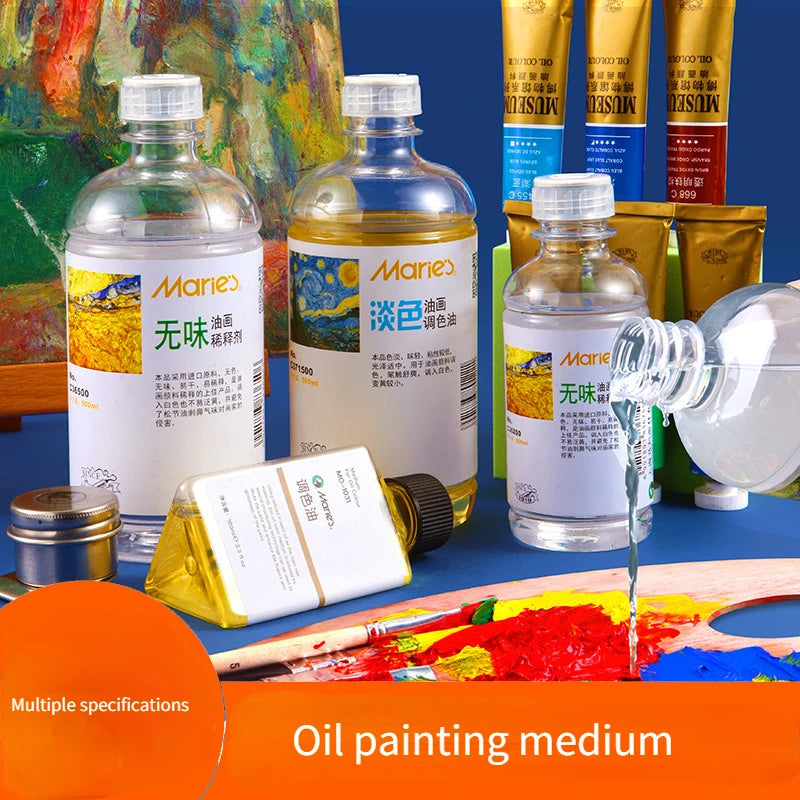 Trementina sin olor para pintura al óleo, líquido de limpieza para pinceles, 500ml