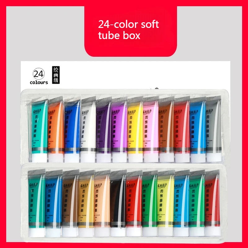 Juego de pintura acrílica de Color metálico, 12ml, 12/24 colores