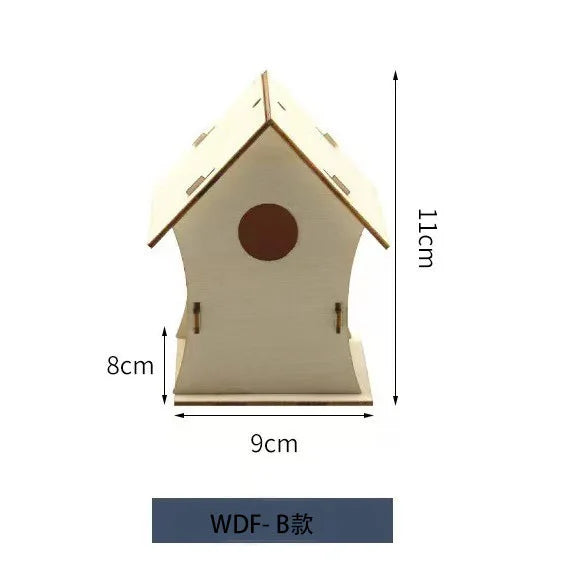 Casa para pájaros de madera hecha a mano para colgar en exteriores