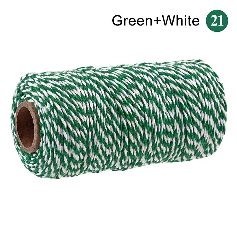 Cuerda de macramé de algodón para manualidades, cordón colorido de 100M y 2mm