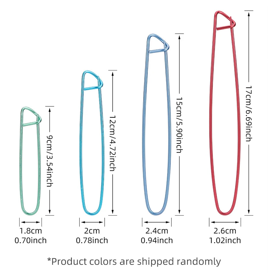 Ganchos de puntos para tejer, 4 tamaños de aluminio, 4 Uds.