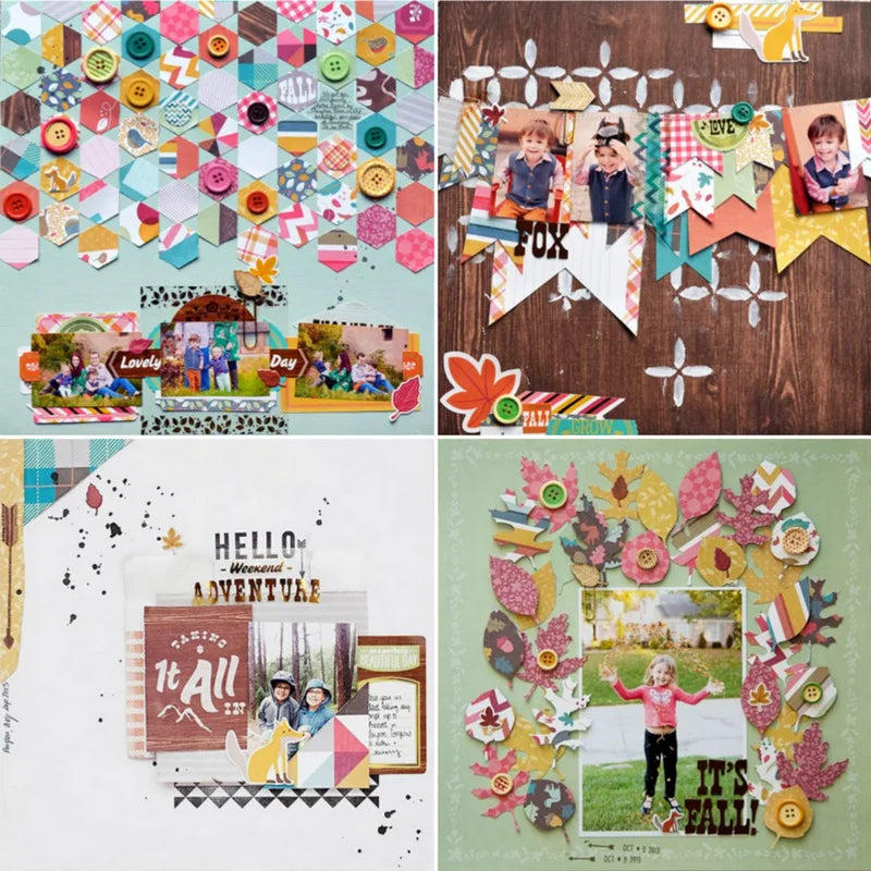 12 hojas de papel para álbum de recortes de 15x15cm