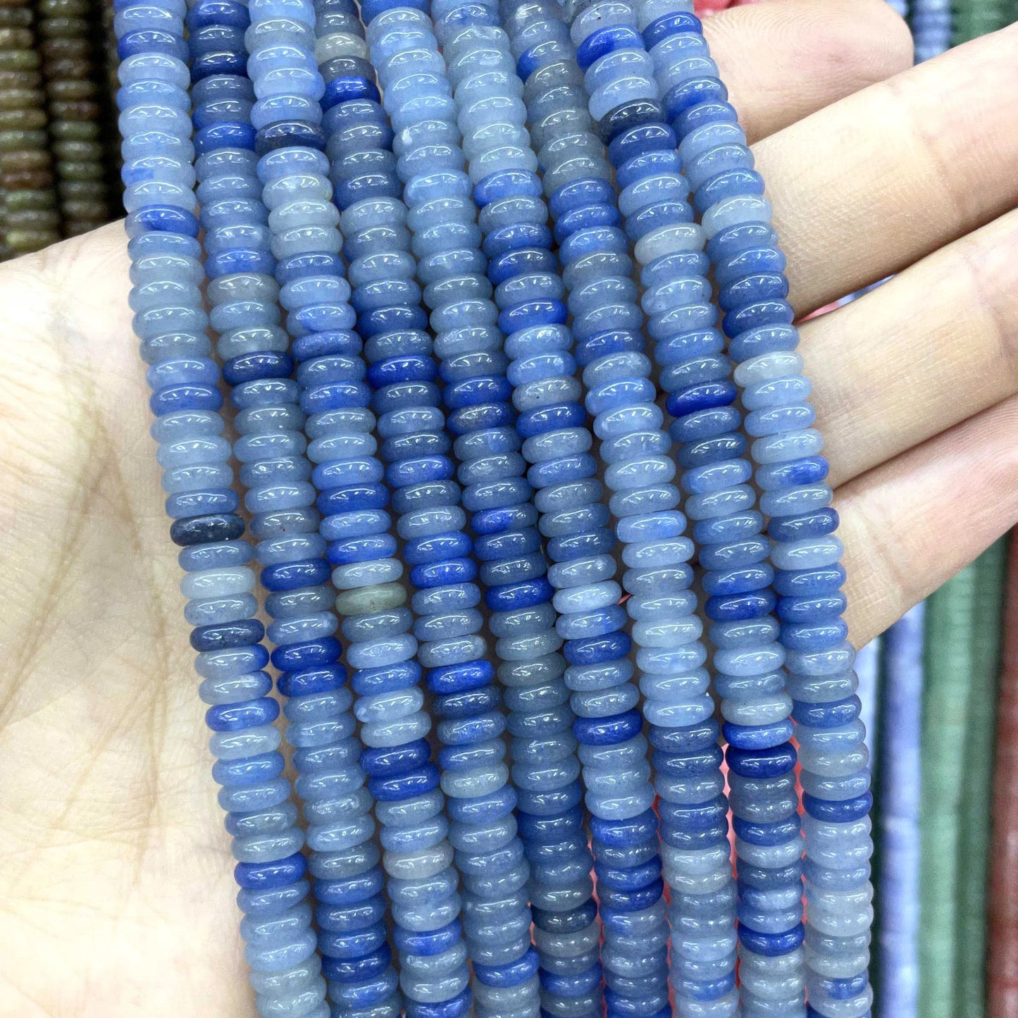 Rondelle de piedra Natural de 2x6mm, turquesas, cuarzo, jaspe, ágatas, mostacillas redondas, planas
