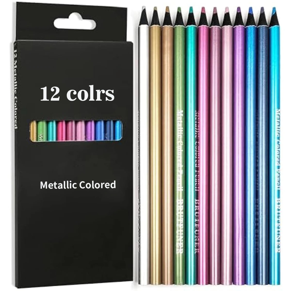 Lápiz metálico de 12 colores, para bocetos, pintura, juego de 12 Uds.