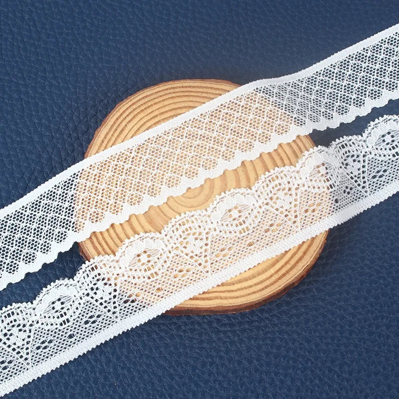 Accesorios de encaje blanco elástico, 1-2cm