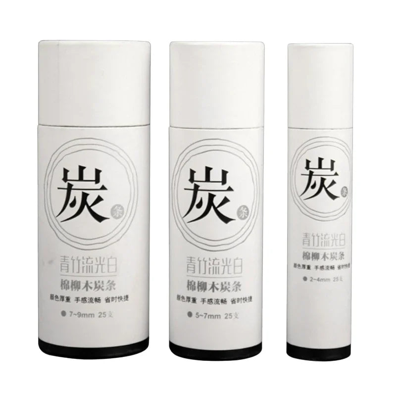 Lápices de carbón de vid para dibujo profesional, 25 piezas