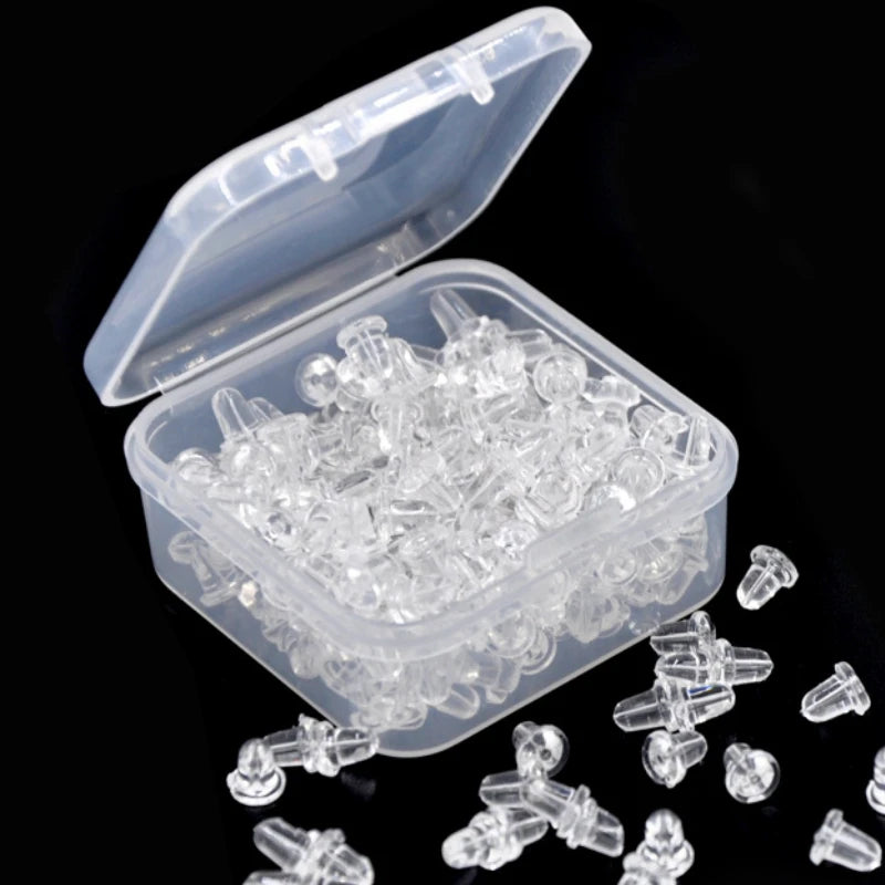 500 a 2000 Uds. Tapones de goma traseros para pendientes, de silicona, redondos