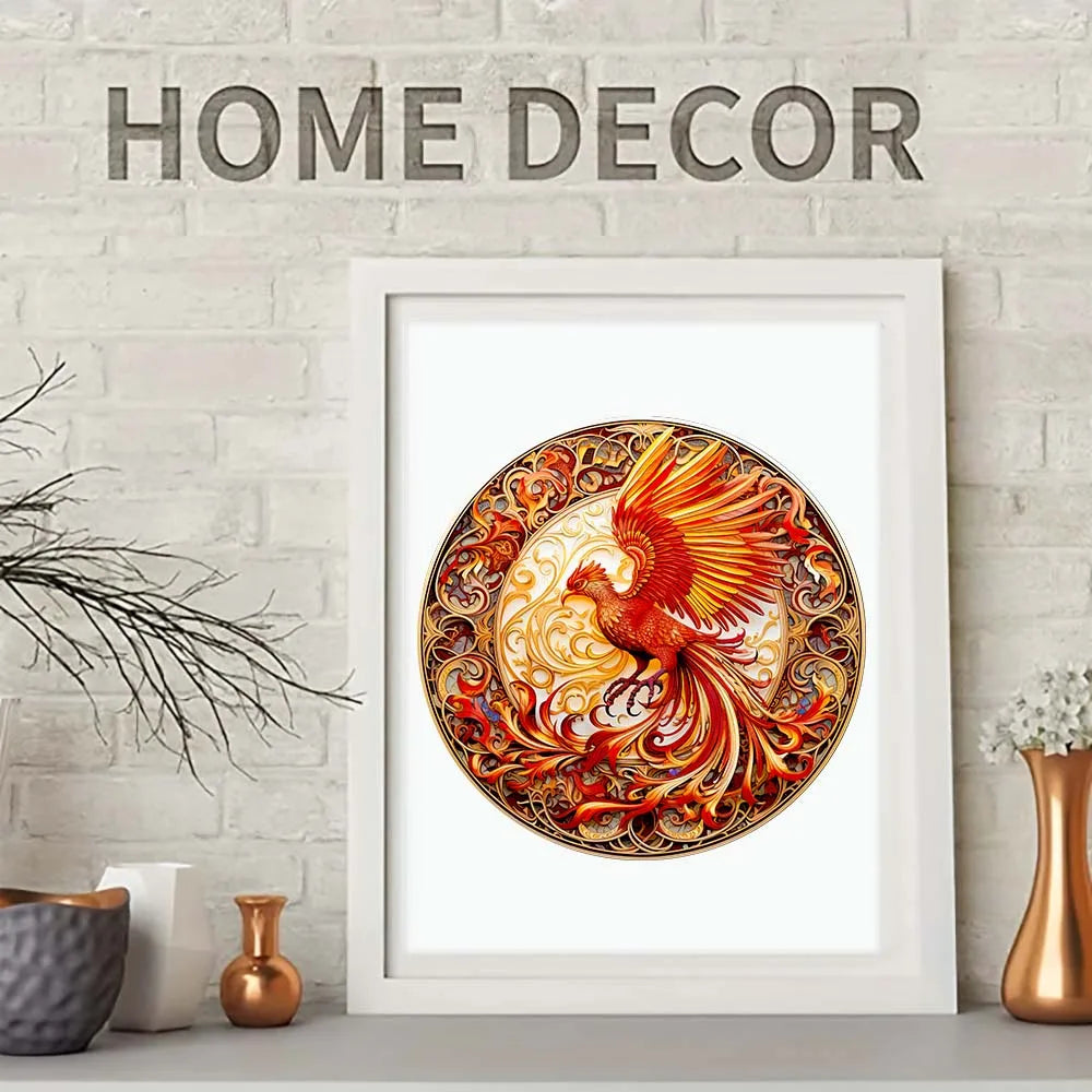 Rompecabezas de madera Fénix Rojo, de forma irregular