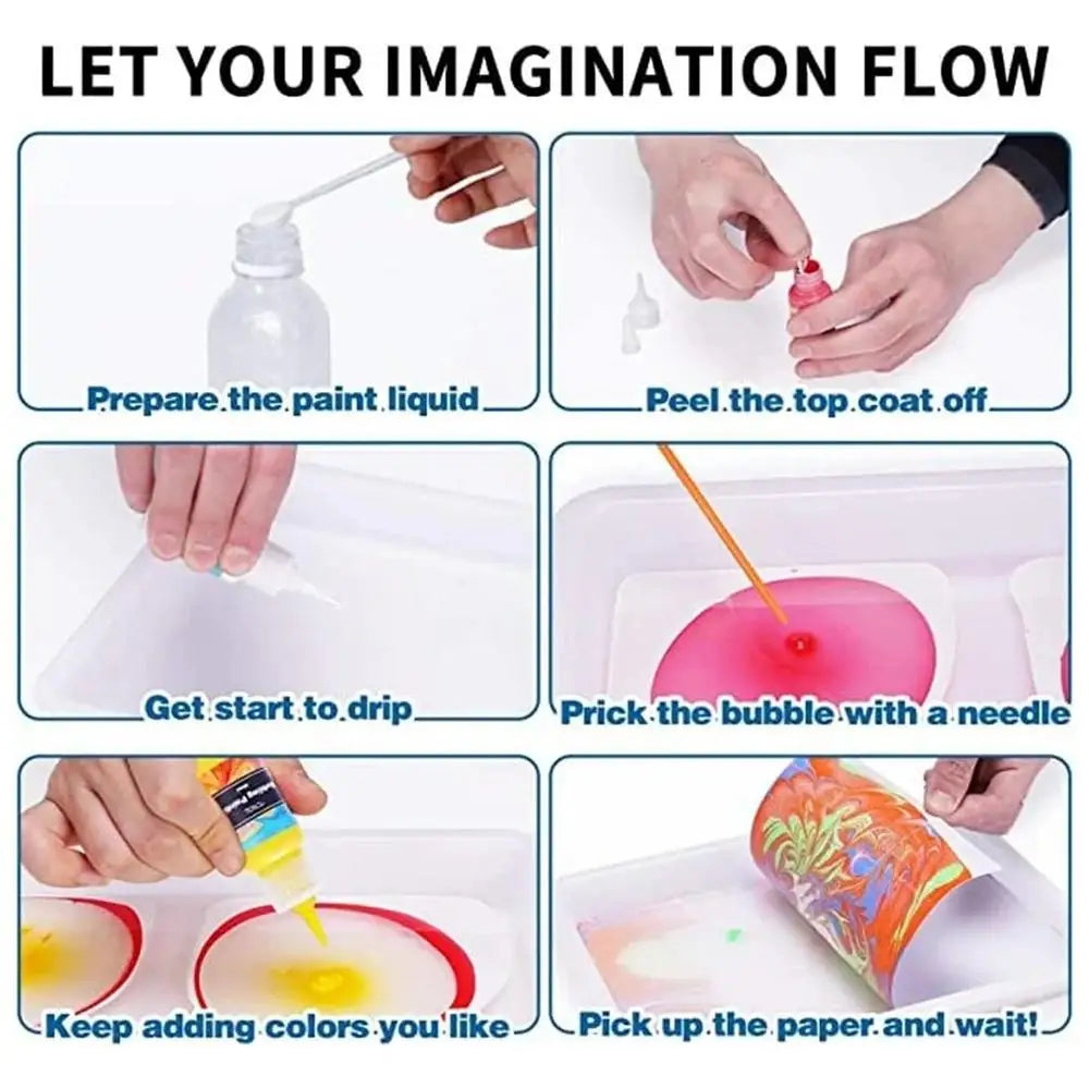 Juego de pintura de mármol acuático